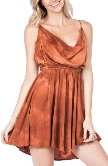 Women's Green Dragon Negril Cowl Neck Cover-up Dress - Orange