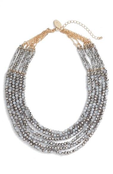 Women's Natasha Couture Beaded Multistrand Statement Necklace