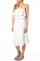 Women's Michael Stars Ruffle Bodice Strapless Gauze Dress - White