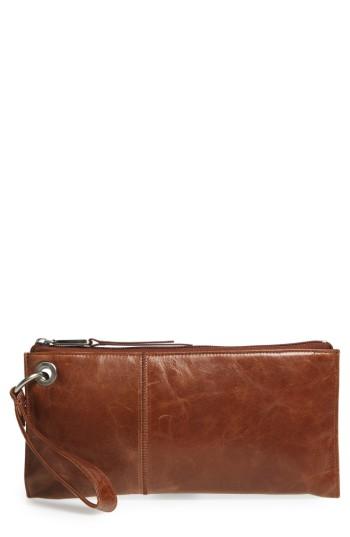 Women's Hobo 'vida' Leather Clutch - Brown