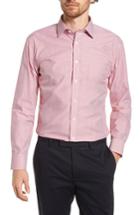 Men's Nordstrom Men's Shop Trim Fit No-iron Stripe Dress Shirt 32/33 - Red