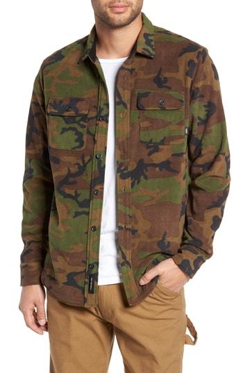 Men's Vans Hillcrest Fleece Shirt Jacket - Green