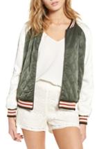 Women's Cupcakes And Cashmere Brice Reversible Varsity Jacket - Green