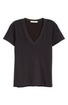 Women's Rag & Bone/jean Reily Deep V-neck Cotton Blend Tee - Black