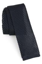 Men's Salvatore Ferragamo Ermete Knit Silk Tie, Size - Blue