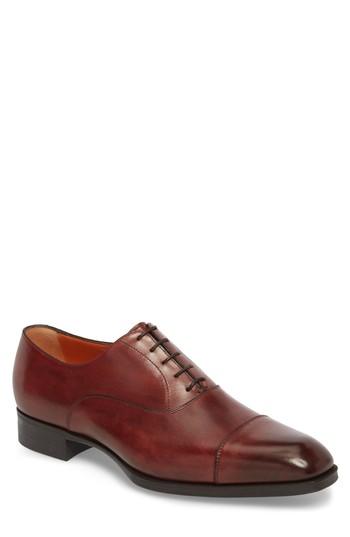 Men's Santoni Ashford Cap Toe Oxford D - Burgundy
