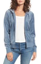 Women's Juicy Couture Robertson Crystal Velour Hoodie - Blue