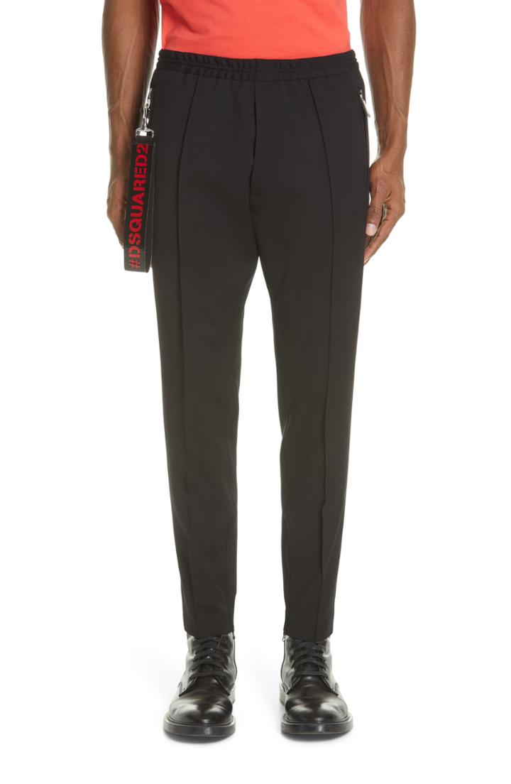 Men's Dsquared2 Wool Blend Knit Trousers Eu - Black