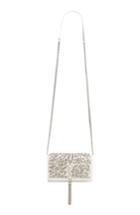Women's Saint Laurent Kate Embellished Wallet On A Chain - White