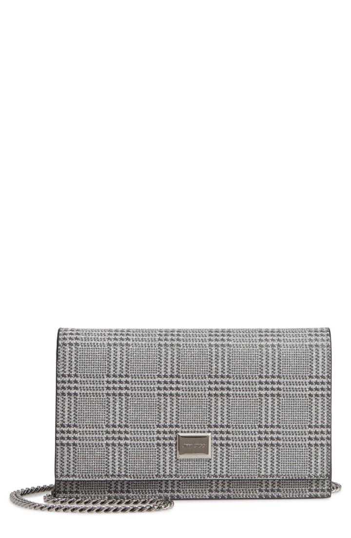 Jimmy Choo Lizzie Glitter Mesh Clutch - Metallic
