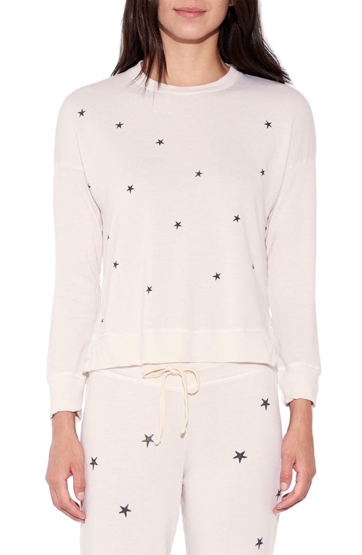 Women's Sundry Stars Terry Pullover - Beige