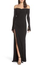 Women's Katie May Off The Shoulder High Slit Gown - Black