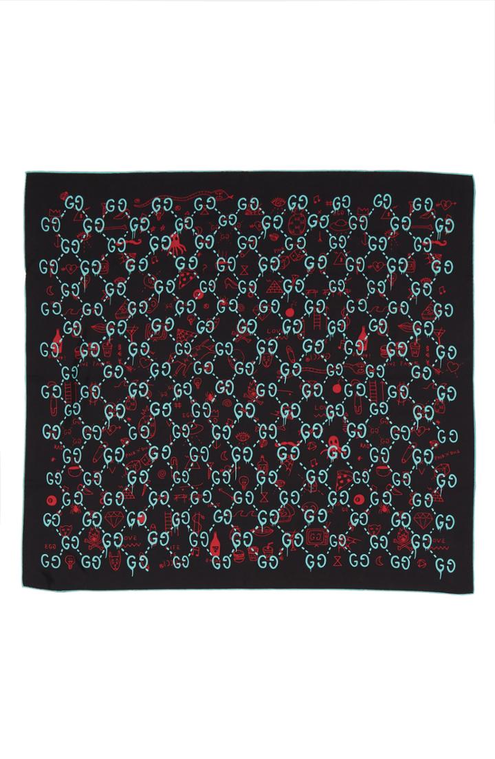 Women's Gucci Real Gg Scarf, Size - Black