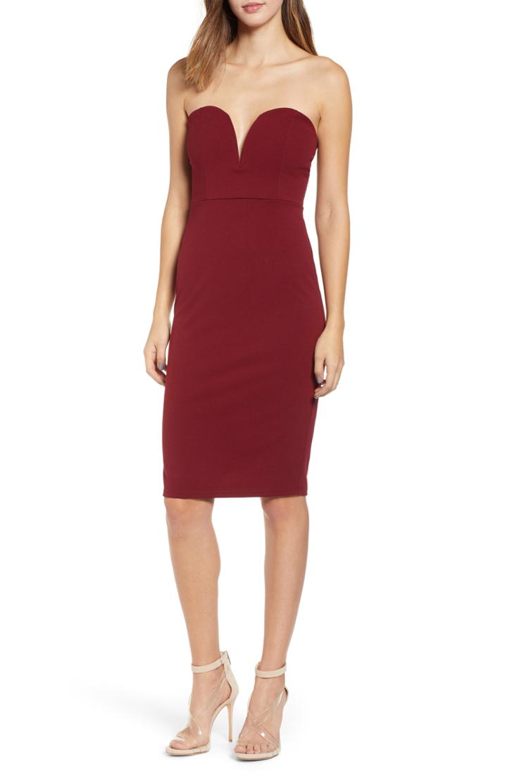 Women's Leith Strapless Sheath Dress, Size - Red