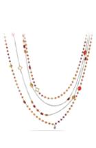 Women's David Yurman 'bead And Chain' Bead Necklace With Carnelian, Garnet & 18k Gold