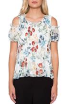 Women's Willow & Clay Smocked Cold Shoulder Top