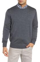 Men's Peter Millar Crown Wool & Silk Sweater, Size - Grey