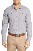 Men's Travis Mathew Gotemba Slim Fit Herringbone Sport Shirt - Grey
