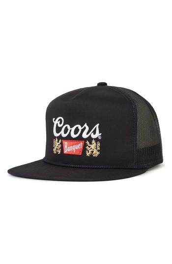 Men's Brixton Coors Banquet Primary Trucker Cap - Black