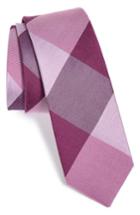 Men's The Tie Bar 'bison' Silk Plaid Tie, Size - Pink (online Only)