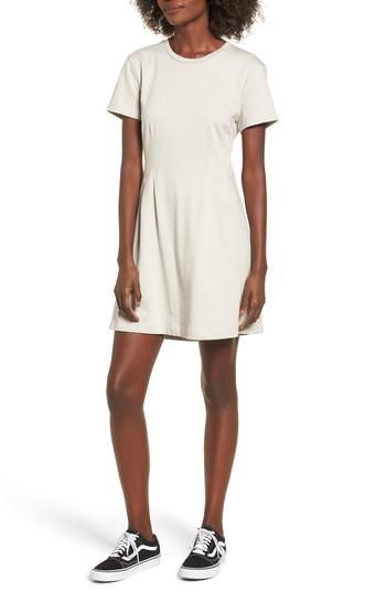Women's Cotton T-shirt Dress - Beige