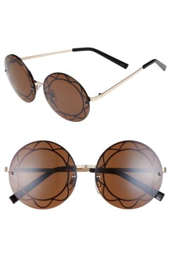 Women's Bp. 55mm Round Flower Sunglasses - Gold/ Brown