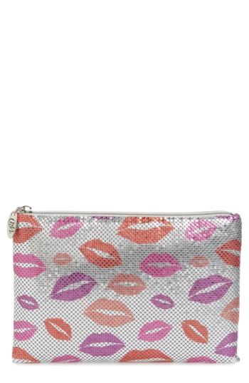 Whiting & Davis Kisses Metallic Clutch - Red