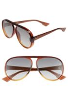 Women's Dior Lia 62mm Oversize Aviator Sunglasses - Brown/ Orange