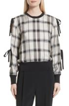 Women's 3.1 Phillip Lim Tie Sleeve Check Pullover - Ivory