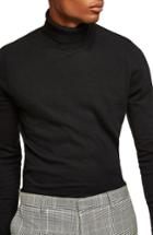Men's Topman Classic Fit Turtleneck Sweater - Black