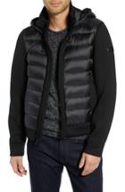 Men's Tumi Quilted Down And Neoprene Hooded Jacket - Black