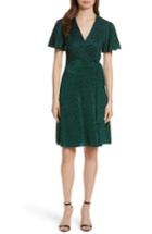 Women's Diane Von Furstenberg Flutter Sleeve Silk Wrap Dress - Green