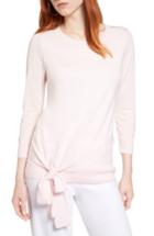 Women's Halogen Pima Cotton Blend Tie Sweater - Pink