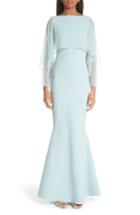 Women's Chiara Boni La Petite Robe Illusion Overlay Trumpet Gown Us / 46 It - Blue