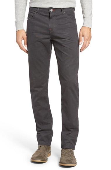 Men's Bugatchi Mini Check Five-pocket Pants - Grey