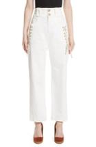 Women's See By Chloe Lace-up Wide Leg Trousers Us / 34 Fr - White