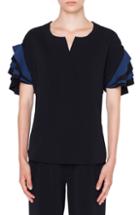 Women's Akris Punto Layered Sleeve Blouse - Blue
