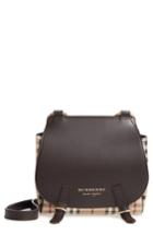 Burberry Bridle Leather & Check Shoulder Bag - Brown