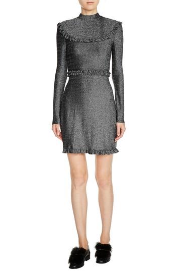 Women's Maje Metallic Knit Sheath Dress - Grey