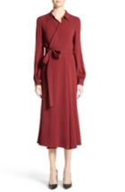 Women's Co Crepe Midi Wrap Dress - Burgundy