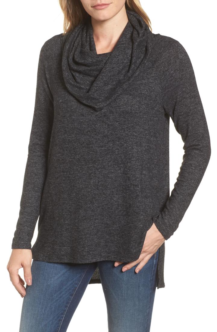 Women's Gibson Cozy Convertible Neckline Tunic, Size - Blue
