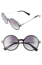 Women's Valentino 53mm Round Sunglasses - Black Crystal