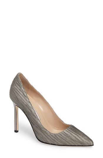 Women's Manolo Blahnik Bb Pointy Toe Pump Us / 37eu - Metallic