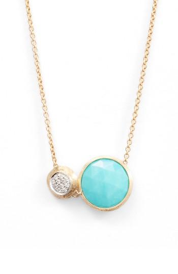 Women's Marco Bicego Jaipur Turquoise & Diamond Pendant Necklace