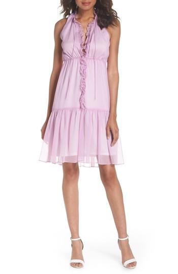 Women's Nsr Bella Ruffle Chiffon Dress - Purple