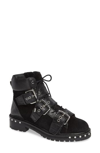 Women's Topshop Animal Studded Boot .5us / 36eu M - Black