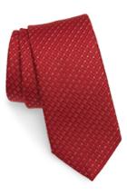 Men's Salvatore Ferragamo Este Solid Silk & Cotton Tie, Size - Red