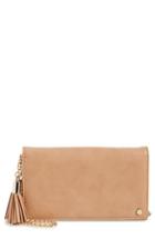 Mali + Lili Tassel Convertible Vegan Leather Clutch - Brown