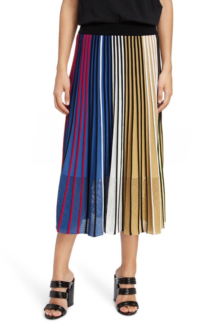 Women's Kenzo Pleated Rib Knit Skirt - Orange