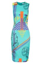 Women's Versace Collection Abstract Print Sheath Dress Us / 40 It - Blue/green